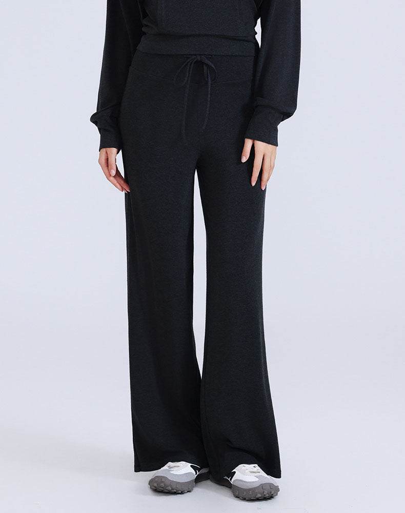 High Waist Wide Leg Pants Lounge Sweatpants with Drawstring
