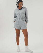 Loose Sports Set with Full Zip Hooded and Adjustable Short