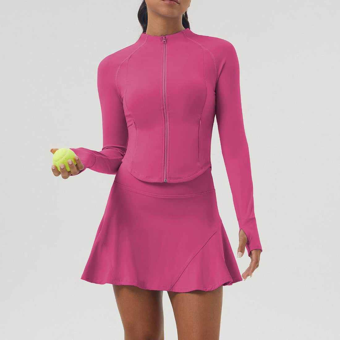 Sports Tennis Dress Set With Jacket and Skirt