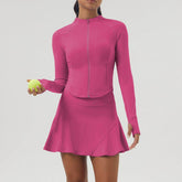 Sports Tennis Dress Set With Jacket and Skirt