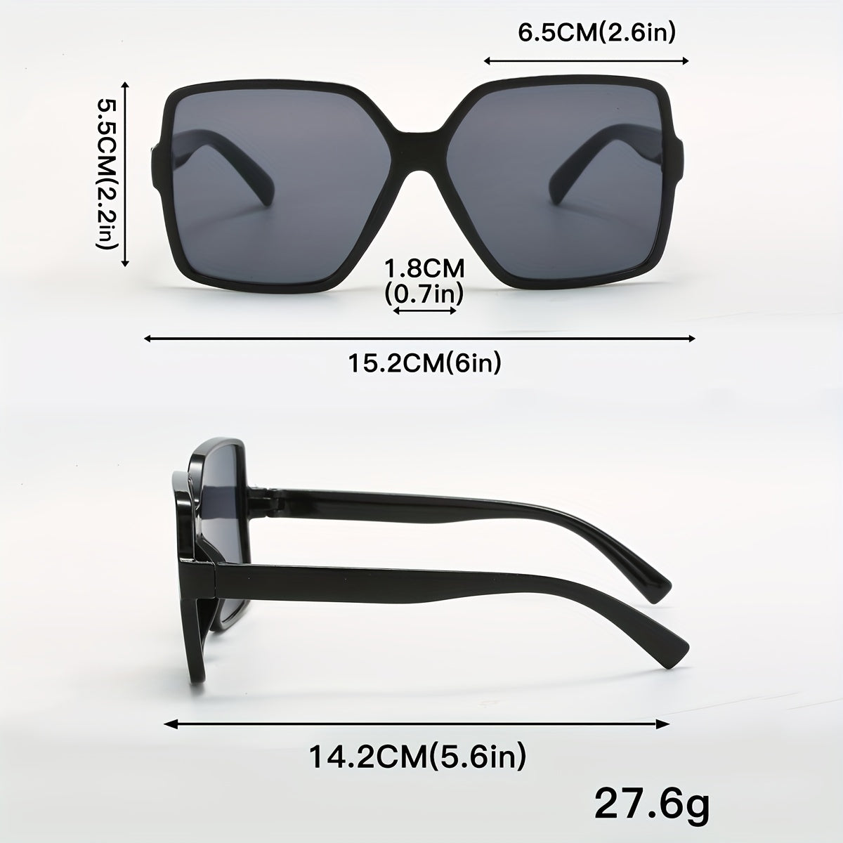 Oversized PC Frame Fashion Sun Shades Glasses