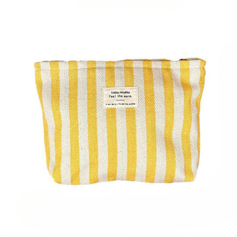 Striped Pattern Zipper Cosmetic Bag