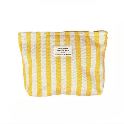 Striped Pattern Zipper Cosmetic Bag