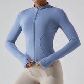 Full Zip Up Yoga Jacket with Thumb Hole