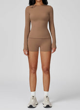 Sports Wear with Long Sleeve T-Shirt and Shorts