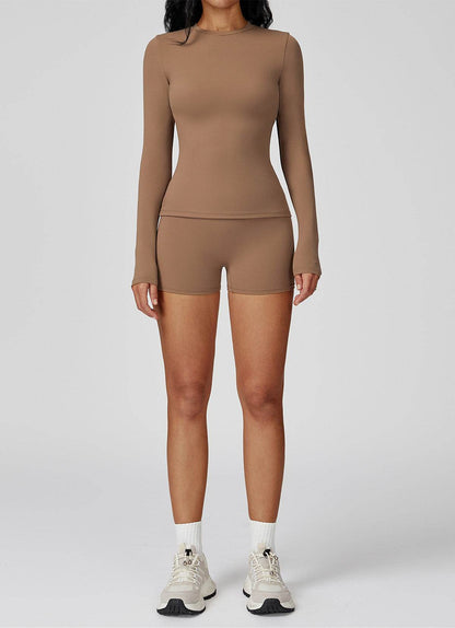 Sports Wear with Long Sleeve T-Shirt and Shorts