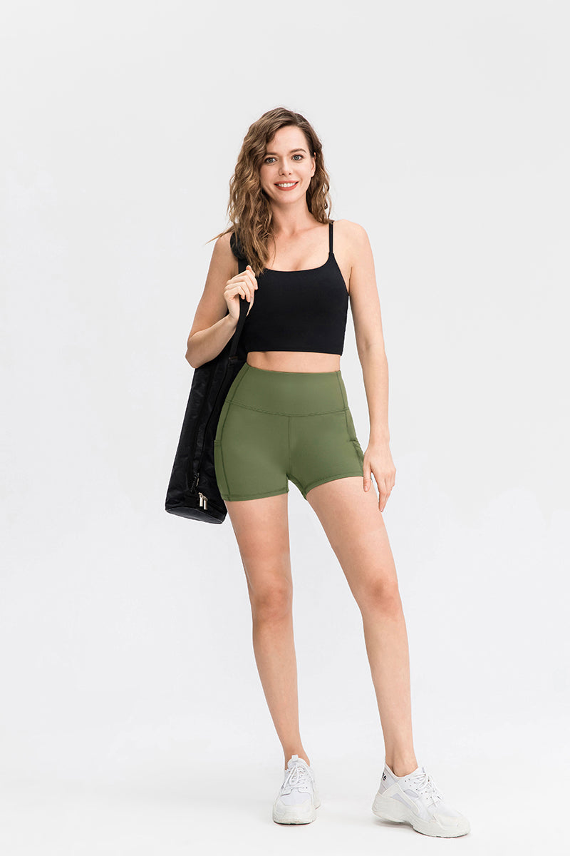 High-Rise Yoga Shorts with Pockets