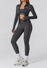 3 Pieces Athletic Wear with Sports Bra, Jacket and Legging