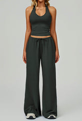Activewear Wear with Tank Top and Wide Leg Lounge Pants
