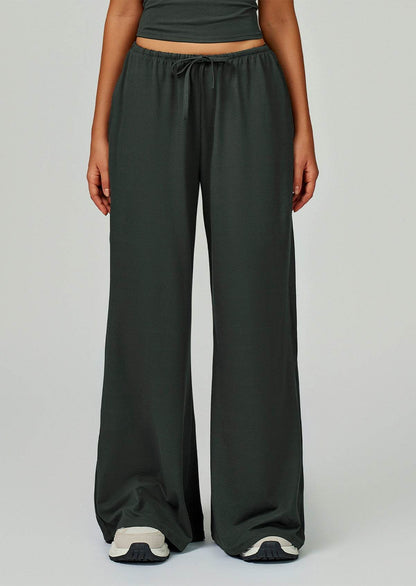 Athletic Wide Leg Lounge Pants with Drawstring and Pockets