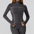 Cropped Running Jacket Slim Fit Athletic Top with Thumb Hole
