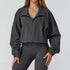 Full Zip Athletic Jacket Cropped Coats with Pockets