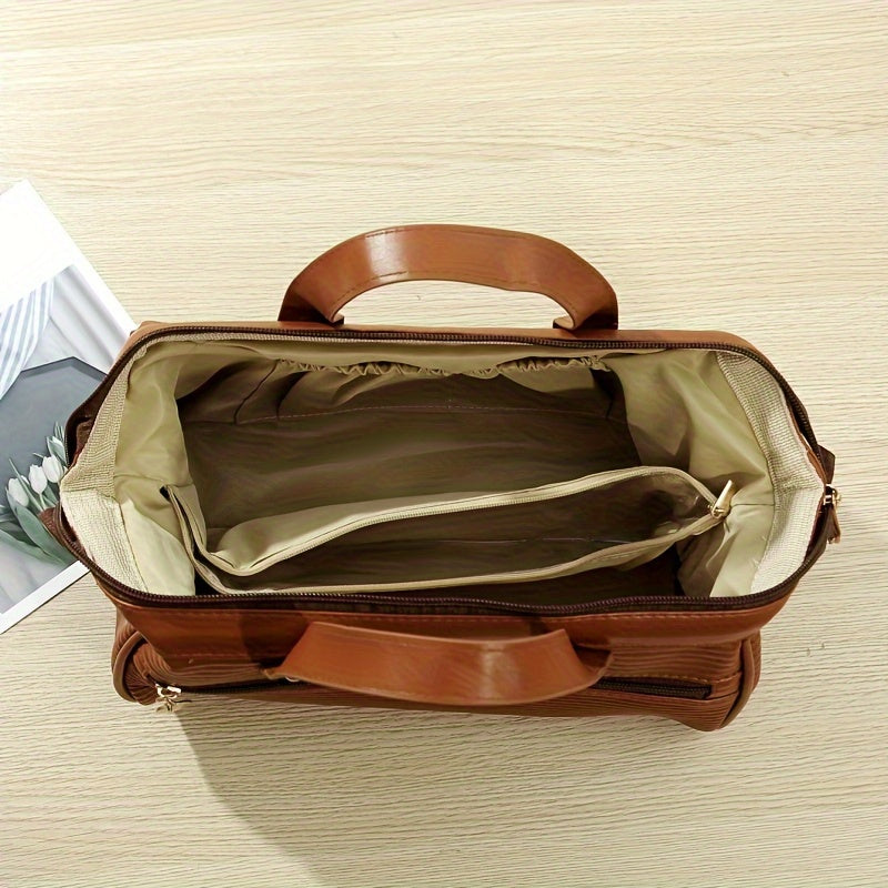 Portable Minimalist Solid Color Cosmetic Bag