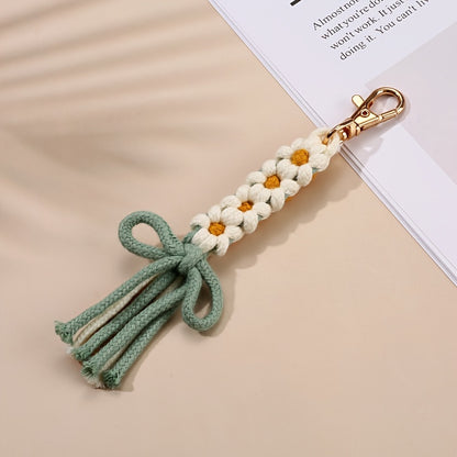 Daisy Flower Tassel Keychain