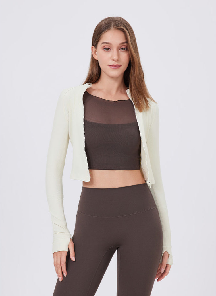 Standing Collar Zipper Slim-fit Yoga Jacket