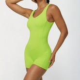 Hollow Back One Piece Workout Short Jumpsuit