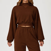 Long Sleeve Crop Sweatshirt Casual Hoodie