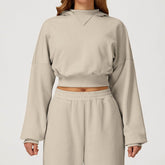 Long Sleeve Crop Sweatshirt Casual Hoodie