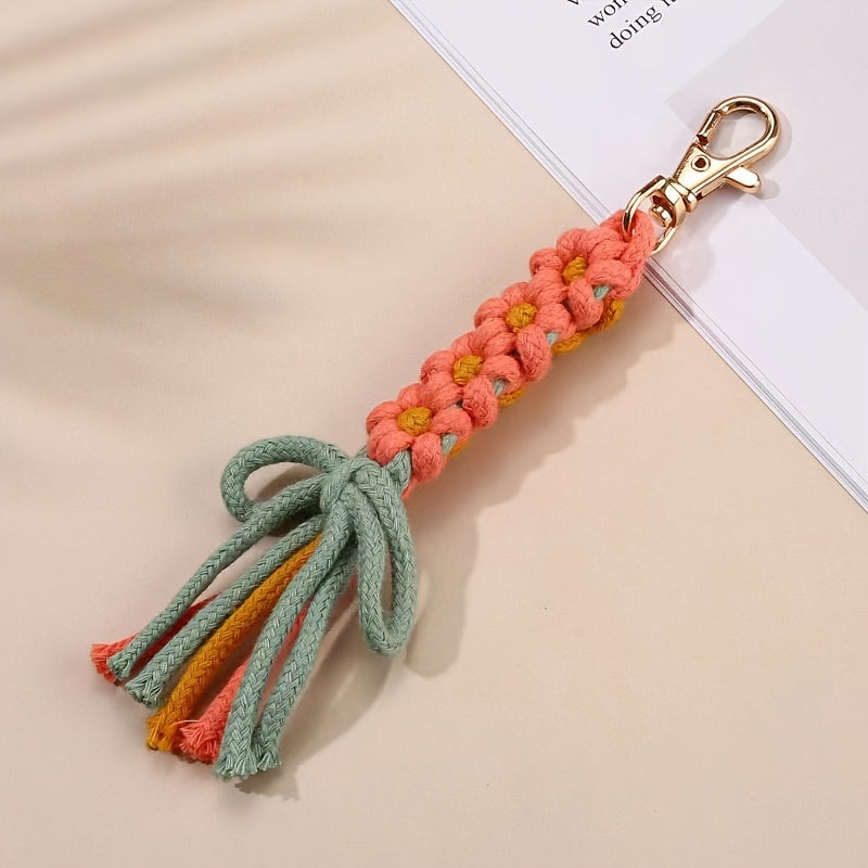 Daisy Flower Tassel Keychain