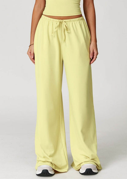 Athletic Wide Leg Lounge Pants with Drawstring and Pockets