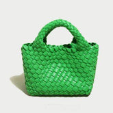 Pu Leather Weave Small Tote Bag