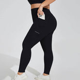 Plus Size Seamless Sports Leggings With Pocket