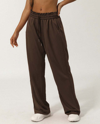 Women Elastic High-Waist Wide Leg Sweatpants: Comfortable &amp; Stylish