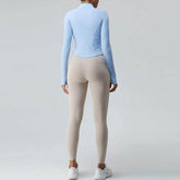 Cropped Full Zip Slim Fit Athletic Jacket