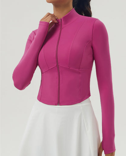 Slim Zipper Long Sleeve Yoga Fitness Wear Coat