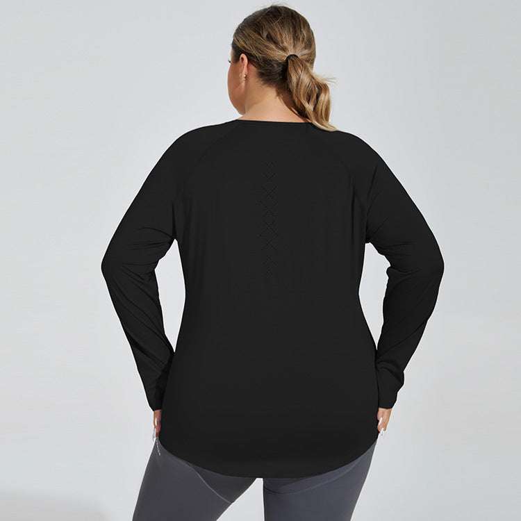 Plus Size Loose Long Sleeve Yoga T-Shirts | Comfortable &amp; Relaxed Fit