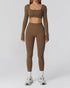 Athletic Wear with Long Sleeve Crop Top and Legging