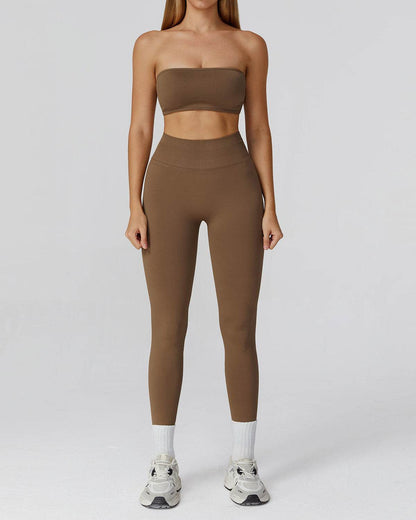 Athletic Wear with Strapless Tube Top and Legging