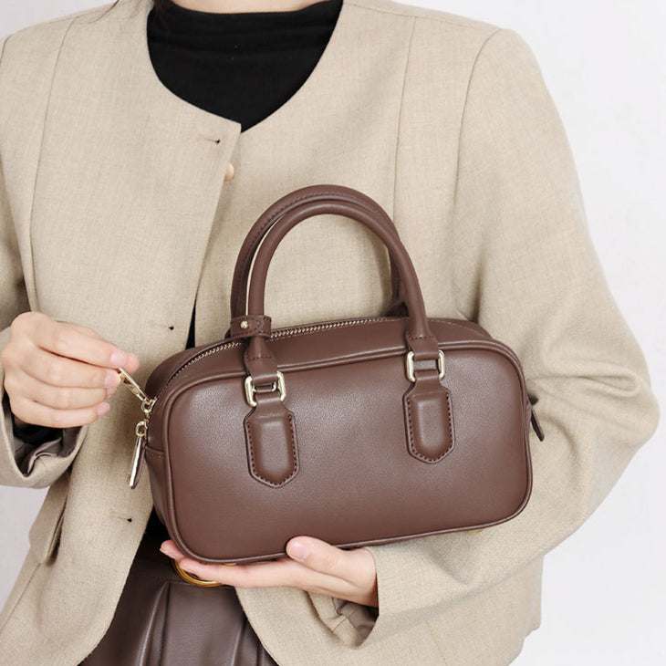 Retro Leather Handle Shoulder Bag | Classic Style with Modern Flair