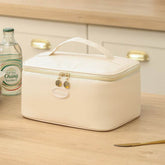 Portable PU Insulated Lunch Bag Double Layer Cooler Handbag