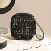 Tweed Zipper Cosmetic Bag