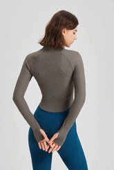 Full Zip-up Yoga Jacket with Thumb Holes