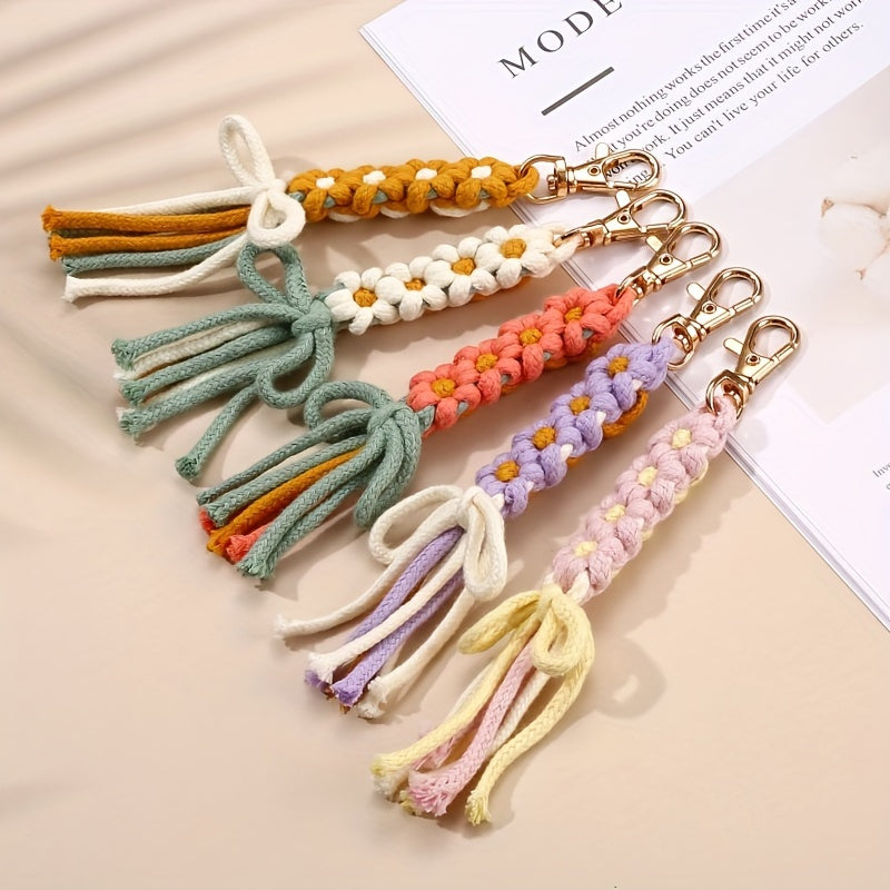 Daisy Flower Tassel Keychain