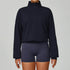 Half Zip Long Sleeve Crop Top Sports Sweatshirt