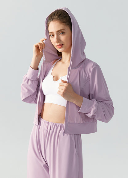 Loose Thin Sports Hoodie with Drawstring