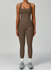 Ribbed Activewear Set with Sports Tank Top and Legging