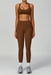 Activewear Set with X Shaped Back Sport Bra and Legging