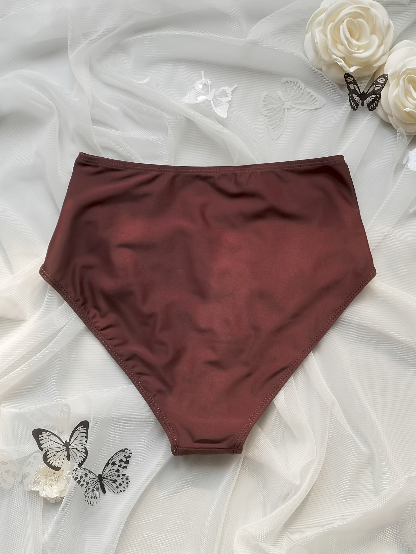 Flattering Ruched High Waist Tummy Control Swim Bottom