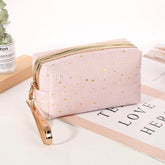 Glitter Star Portable Cosmetic Traveling Bag With Wristlet