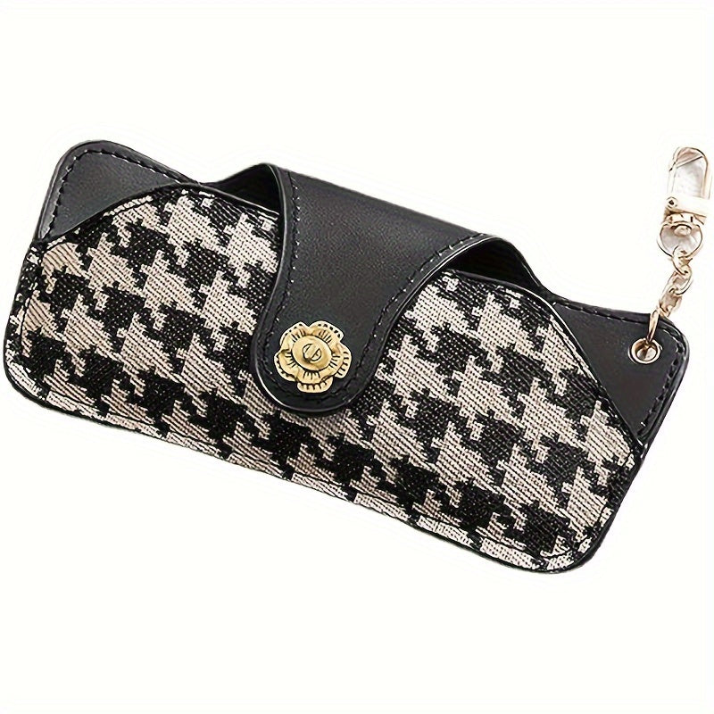 Houndstooth Pattern Design Sunglass Bag