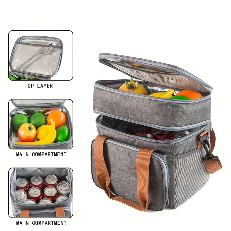 Portable Large Capacity Double Layer Picnic Bag