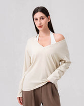 Loose V Neck Loose Long Sleeves T-Shirts Casual Yoga Tops