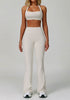 Activewear Set with Halter Sports Bra and Flared Pant