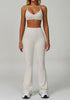 Activewear Set with Cross Back Sports Bra and Flared Pant