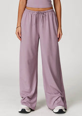 Athletic Wide Leg Lounge Pants with Drawstring and Pockets