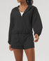 Loose Sports Set with Full Zip Hooded and Adjustable Short